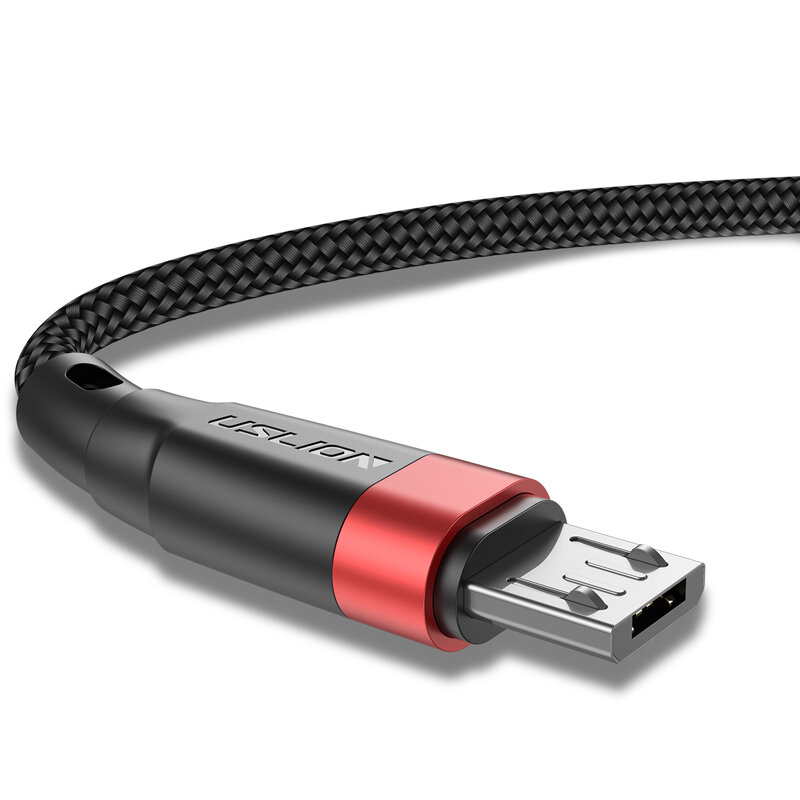 USLION 3A USB-A naar Micro USB Kabel QC3.0 Snel Opladen Datatransmissie Koperen Kern Lijn 1M/2M Lang