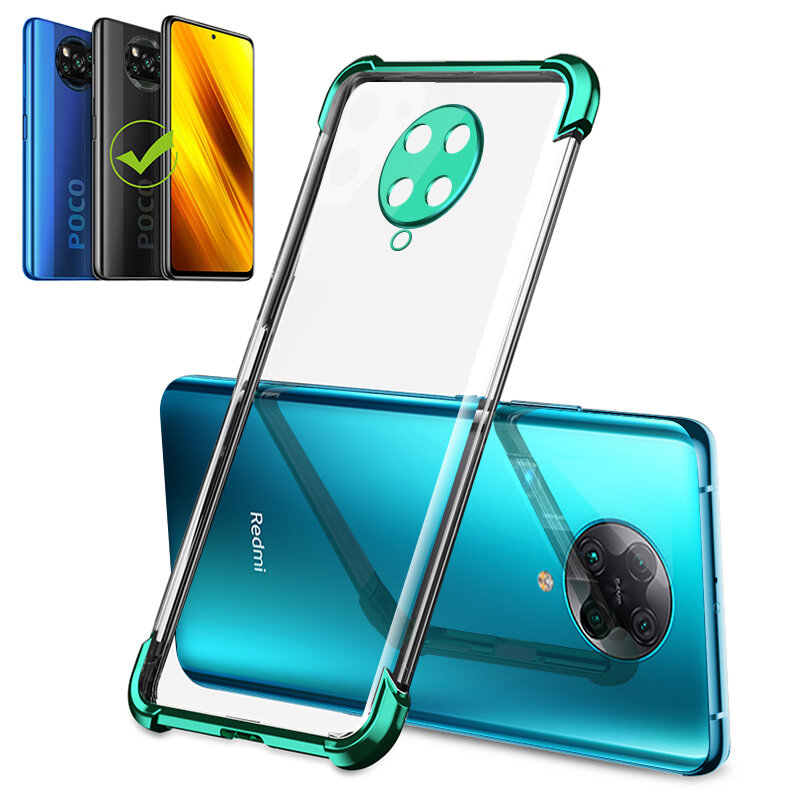

Bakeey for POCO X3 NFC Case 2 in 1 Plating with Airbag Lens Protector Ultra-Thin Anti-Fingerprint Shockproof Transparent
