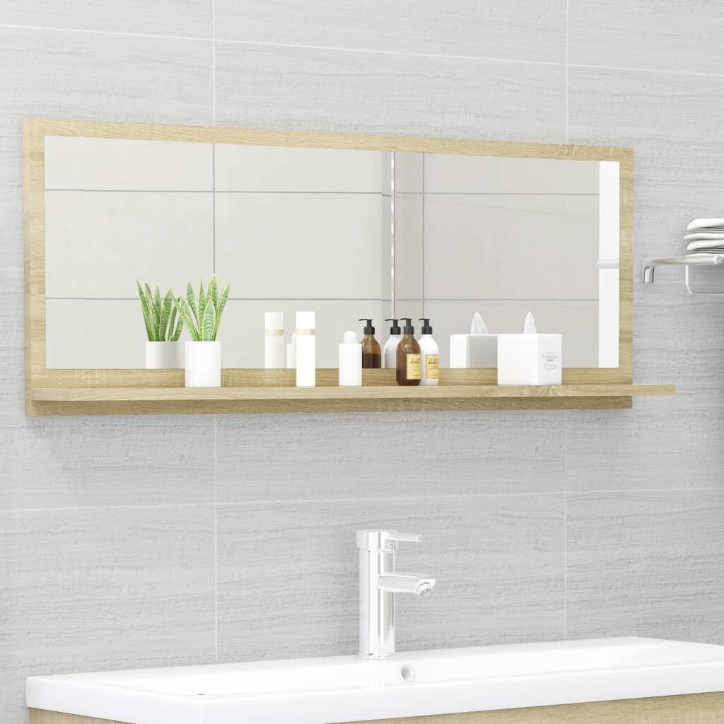 

Bathroom Mirror Sonoma Oak 39.4"x4.1"x14.6" Chipboard