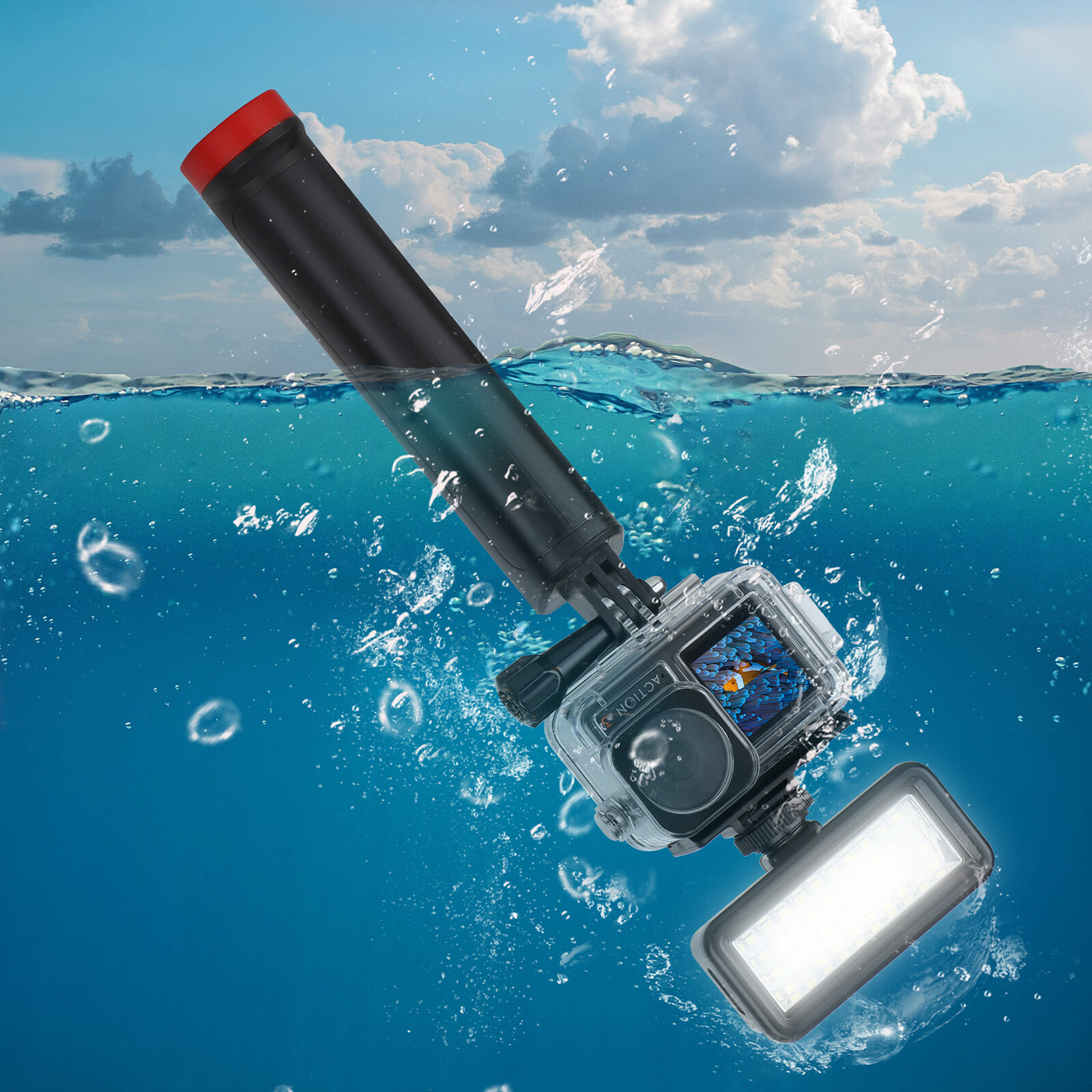 

Sunnylife L545 Sports Camera diving Fill Light for GoPro10 Mini LED Waterproof Vlog Photography Light for Gopro DJI Acti