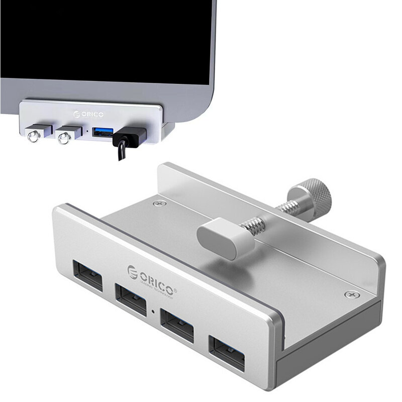 ORICO?MH4PU-P/MH2AC?Aluminium?4?Poorten?USB 3.0 Monitor Tafel Clip-type HUB voor Desktop Laptop Clip