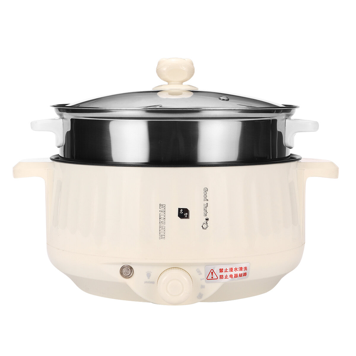 220V Mini Electric Cooking Pot Multifunction Rice Cooker Hot Pot Noodles Egg Soup Steamer Non-stick Linner Electric Cook