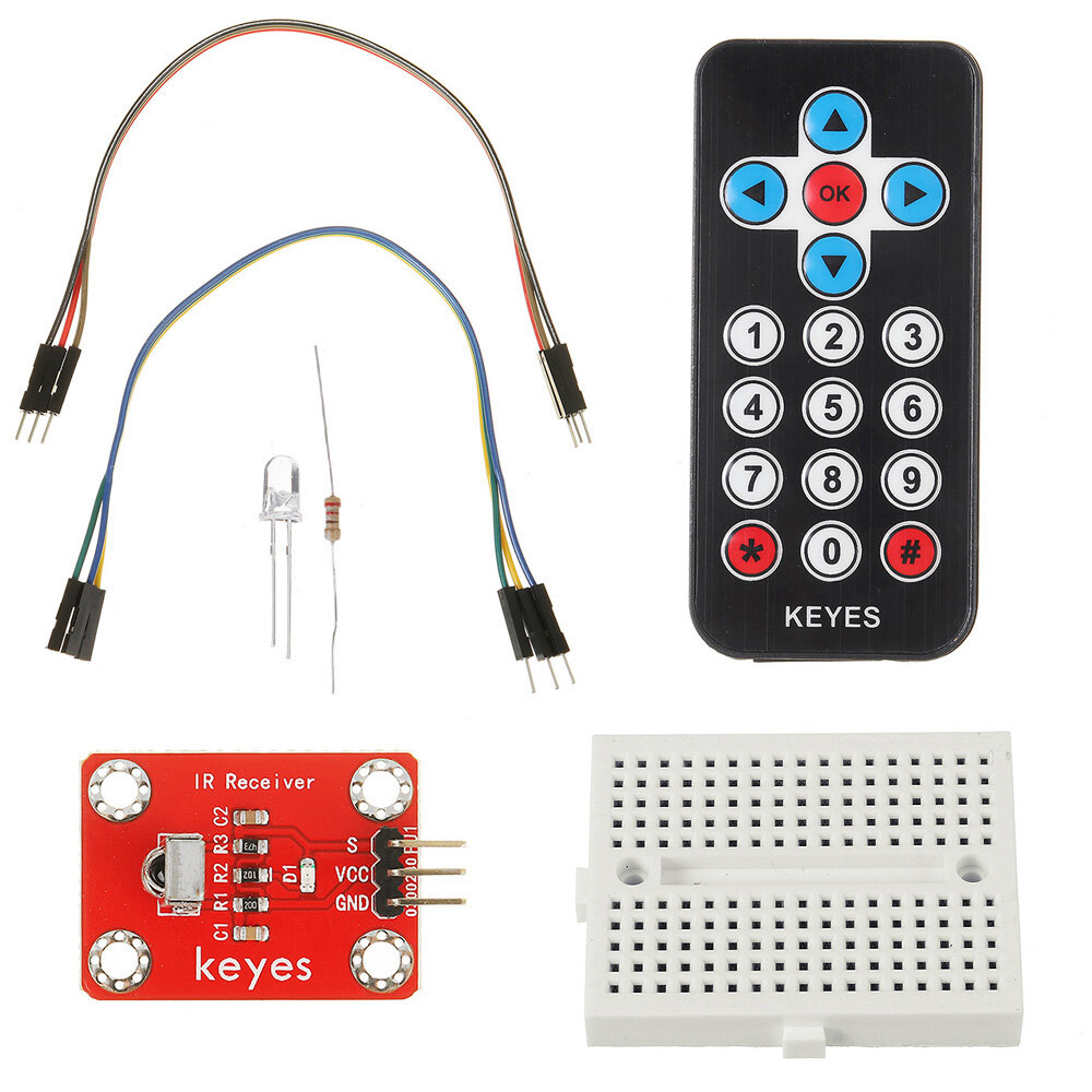 Keyes® Infrared Wireless Remote Control Kit VS1838B Receiving Module Board 17-key Remote Control for Arduino
