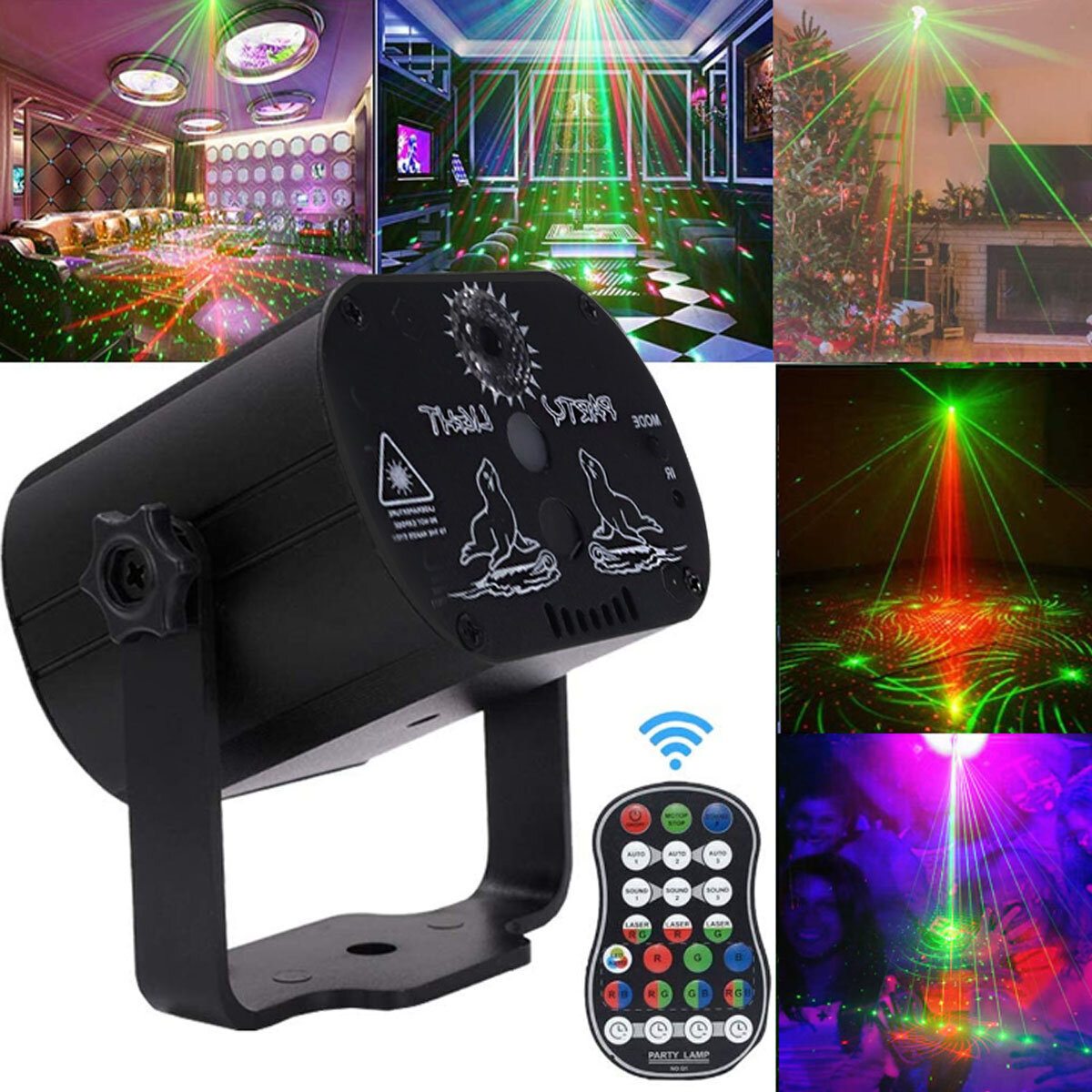 

AC100V-240V 90 Patterns Projector LED RGB Laser Stage Light DJ Disco KTV Home Party Lighting