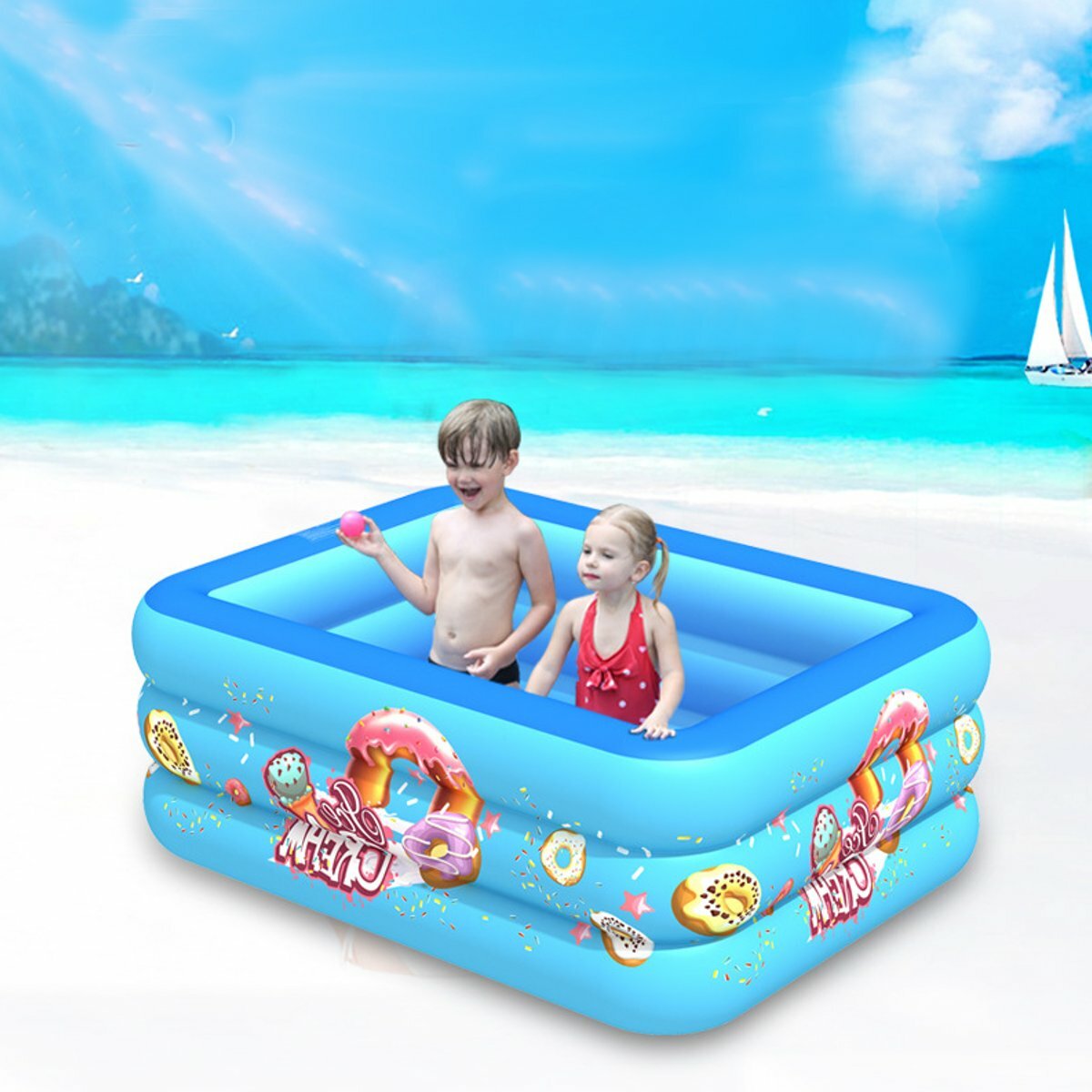Children Swimming Pool Kids Inflatable Bathing Tub Outdoor Indoor Paddling Pools Baby Swim Tub