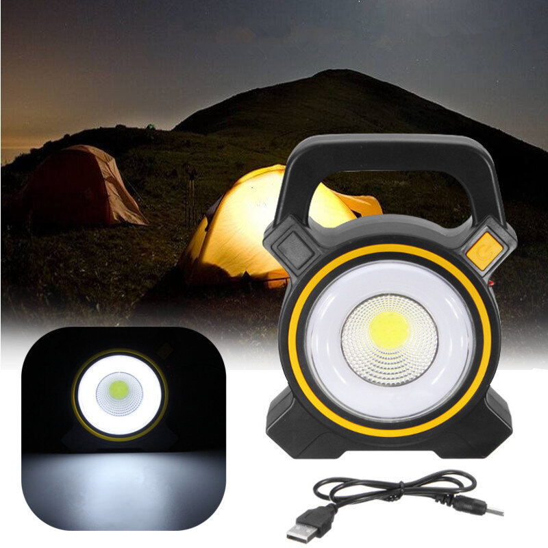 Portable 30W COB LED Work Light Rechargeable Flood Light Outdoor Camping Lamp 