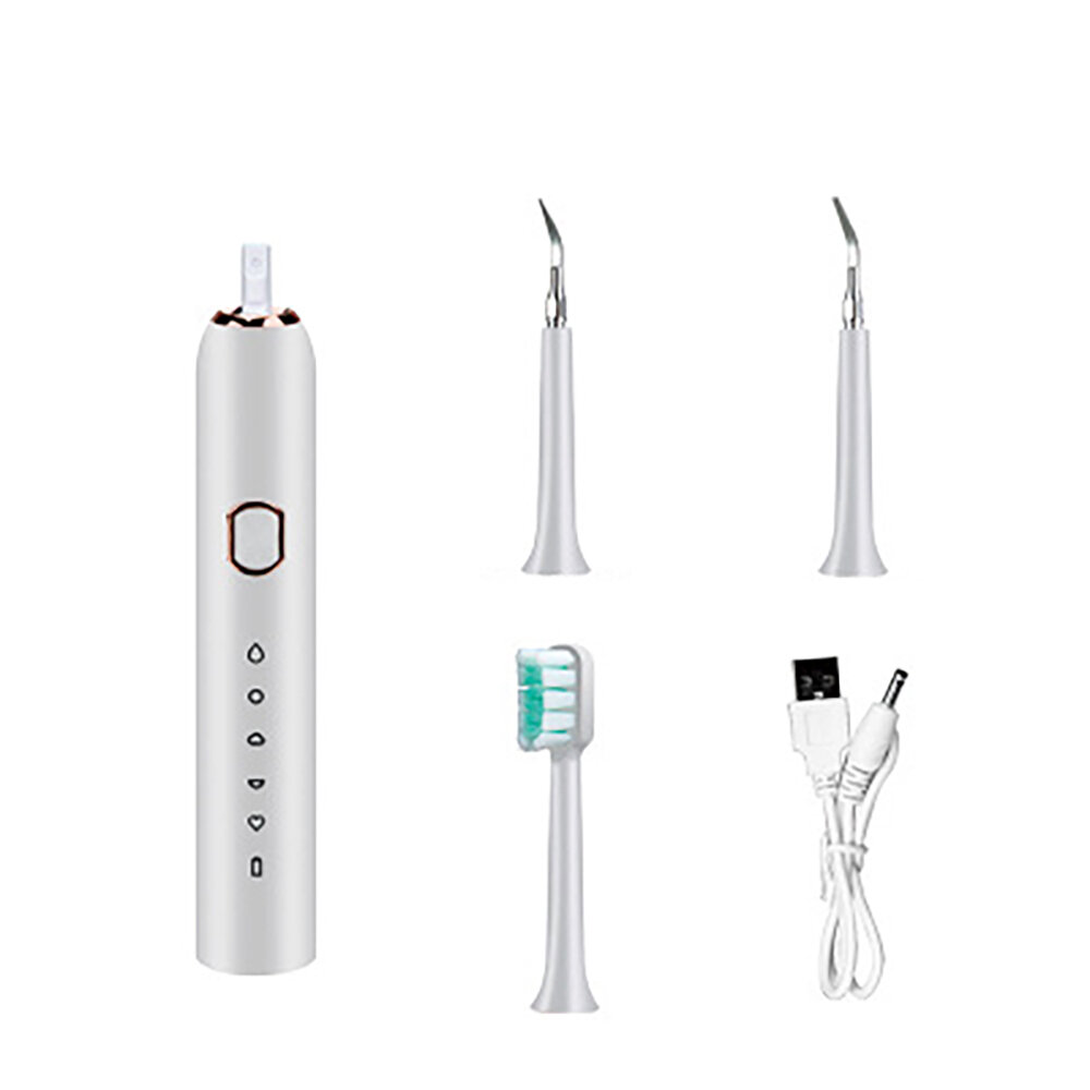 

2 in 1 Electric Dental Calculus Remover Sonic Toothbrush Ultrasonic Whitening Five Gear USB Rechargeable Tooth Cleaner