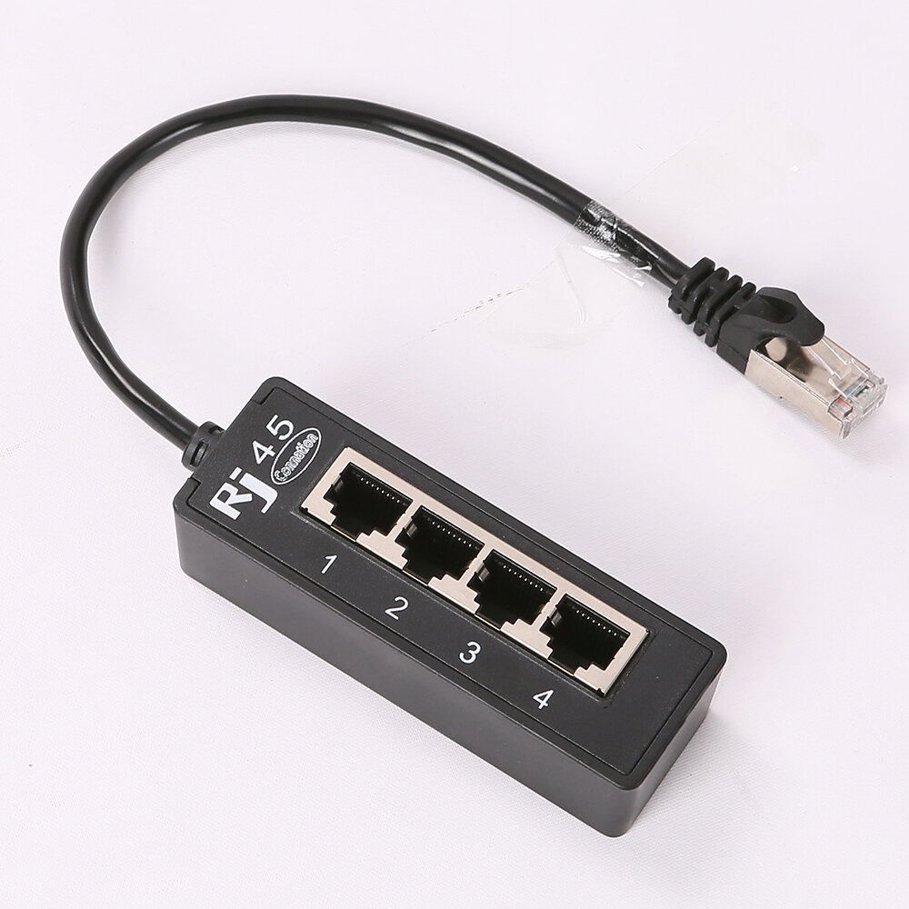

От 1 до 4 RJ45 Сетевой удлинитель Разветвитель сети Ethernet Конвертер сетевого кабеля 8 ядер Коннектор