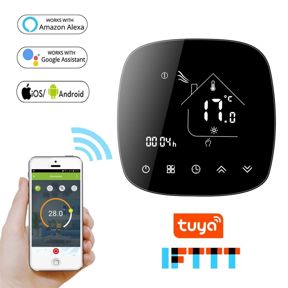 BECA BHT-001 AC95-240V Tuya Round Shape WiFi Smart Thermostat Temperature Controller for Water/Elect