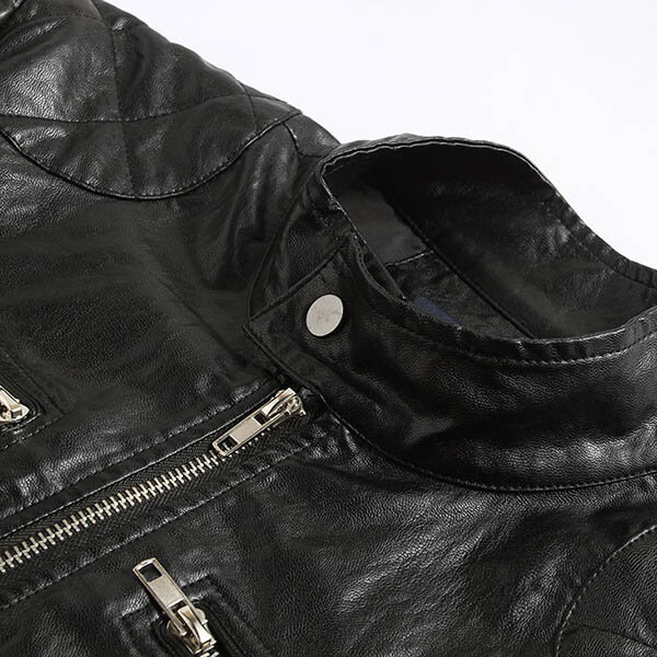 plus size mens punk style pu leather jacket stand collar motorcycle ...