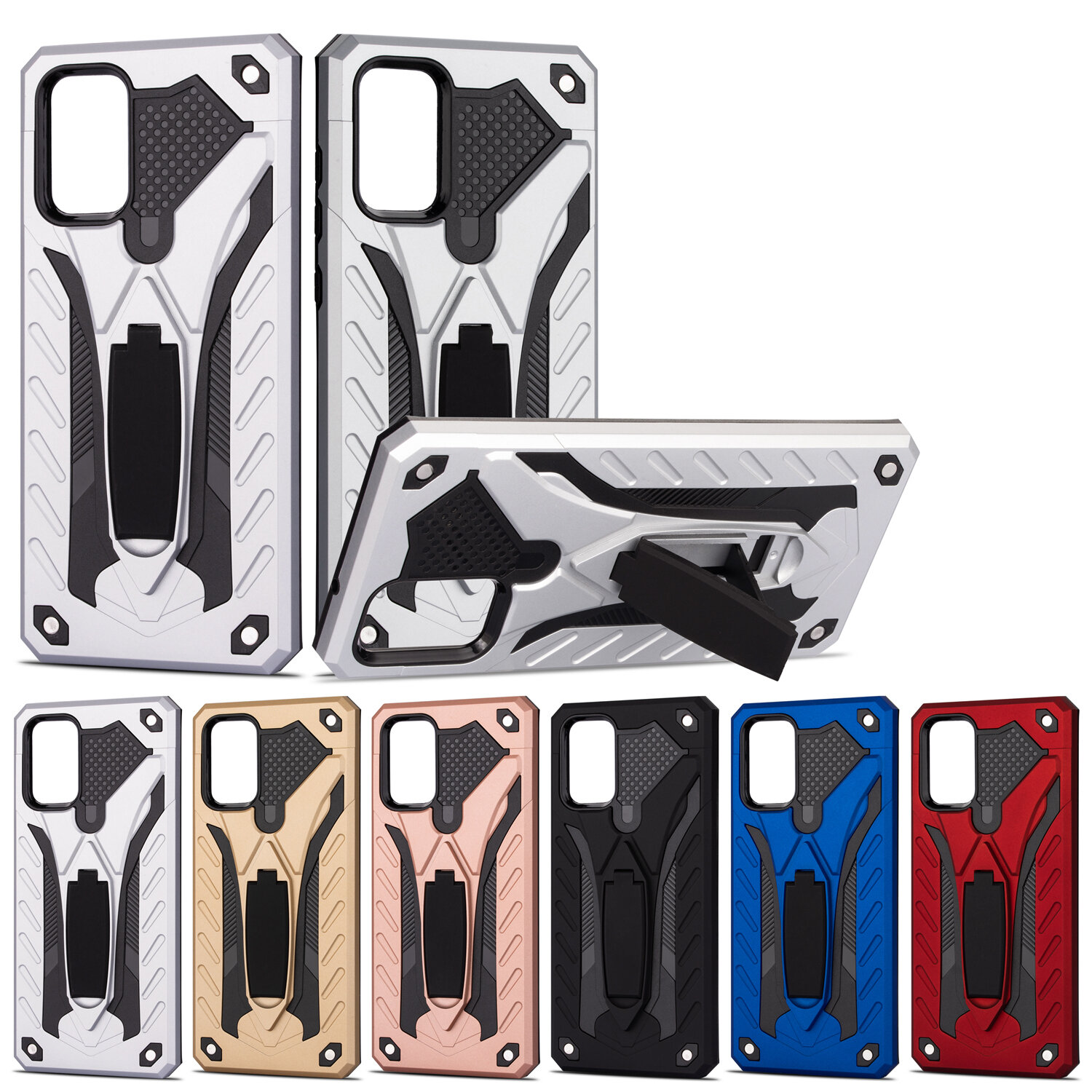 

Bakeey Armor Shockproof Anti-Fingerprint with Ring Bracket Stand PC + TPU Protective Case for Samsung Galaxy S20+ / Gala