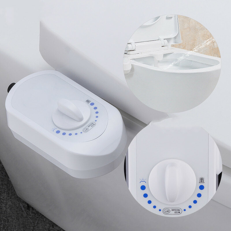 G1/2" 15/16" Toilet Seat Attachment Bathroom Water Spray Non-Electric Mechanical Portable Bidet Sing