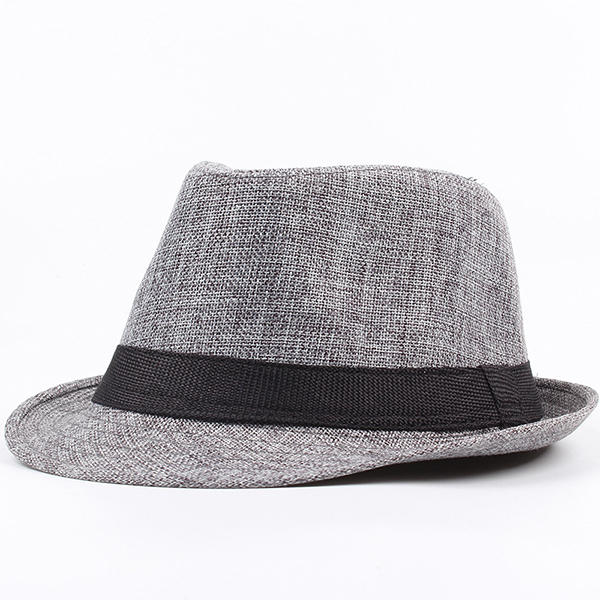 Men Unisex Linen Breathable Panama Fedora Jazz Dad Hats