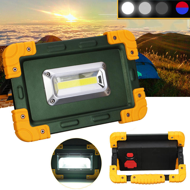 30W 3.7V LED COB Work Lantern Spot Flood Light USB recarregável Camping Tent Lamp