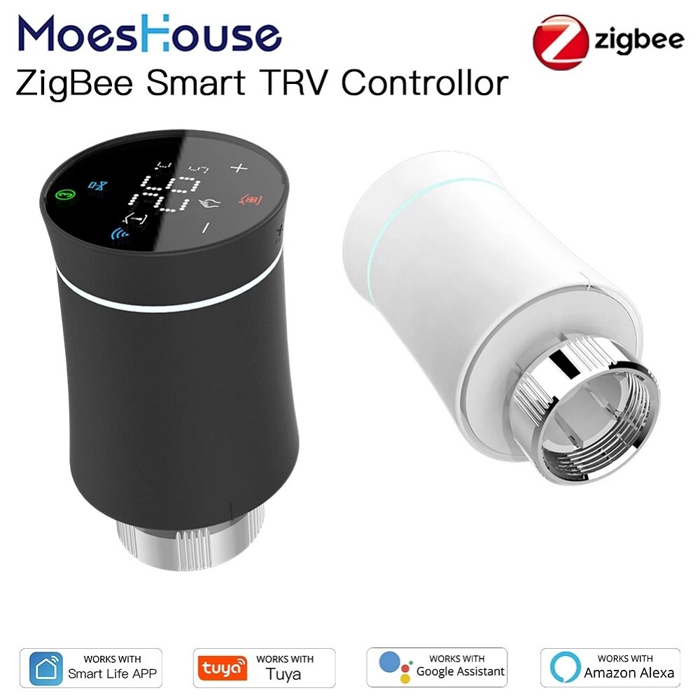 

MoesHouse Tuya ZB термостат привод радиатора клапан умный программируемый регулятор температуры TRV Alexa голосовое упра