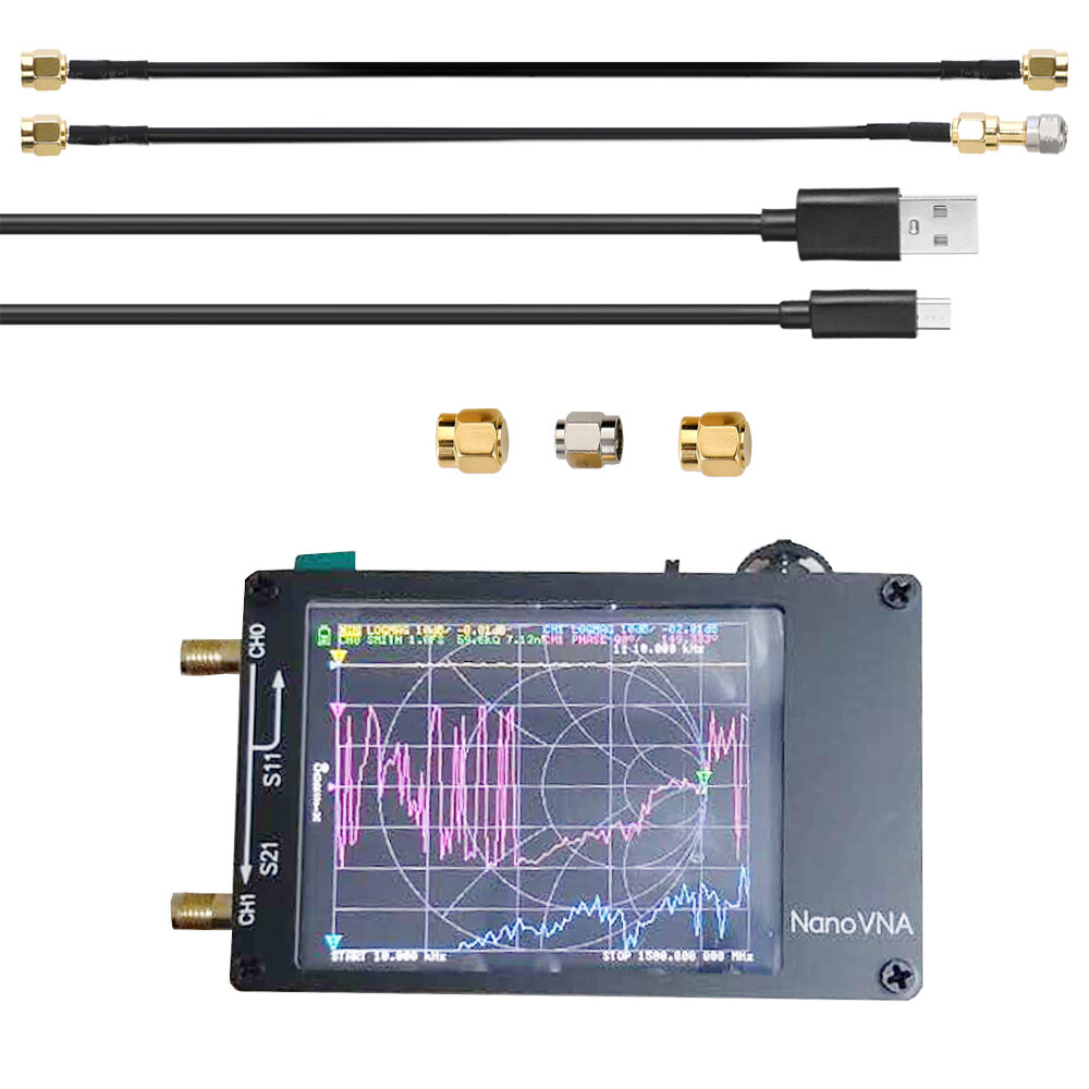 

LZNanoVNA 50KHz ~ 1.5GHz Vector Network Analyzer Digital Nano VNA Tester MF HF VHF UHF USB Logic Antenna Analyzer Standi