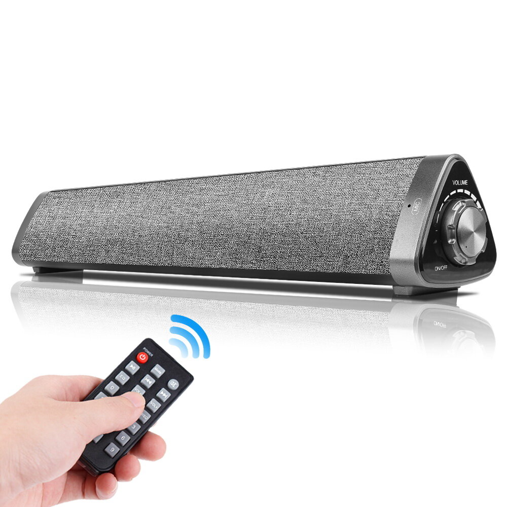 

10W Wireless bluetooth 5.0 Speaker Subwoofer Handsfree Soundbar With Remote Control Support TF Card USB-DAC