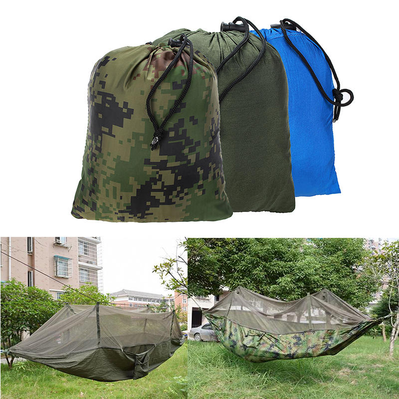 Outdoor Jungle Camping Mosquito Net Hammock Hanging Swing Bed Nylon Sleeping Bed Hiking Travel
