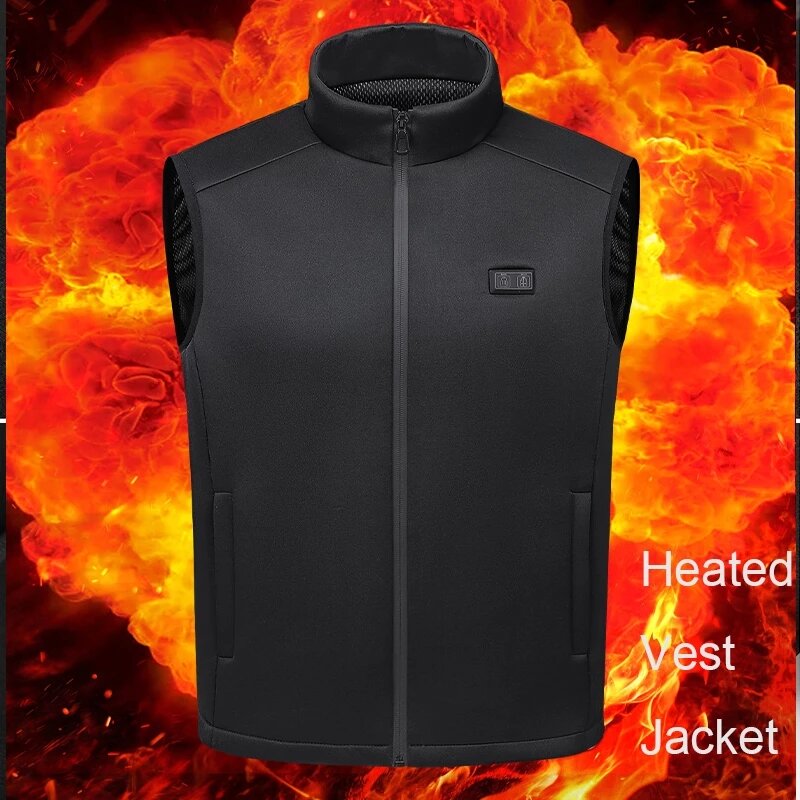 

Electric Heating Vest Jackets for Men Women Black Plus Size M-6XL Waistcoat Outdoor Thermal Heated Chaleco Tactico Skiin
