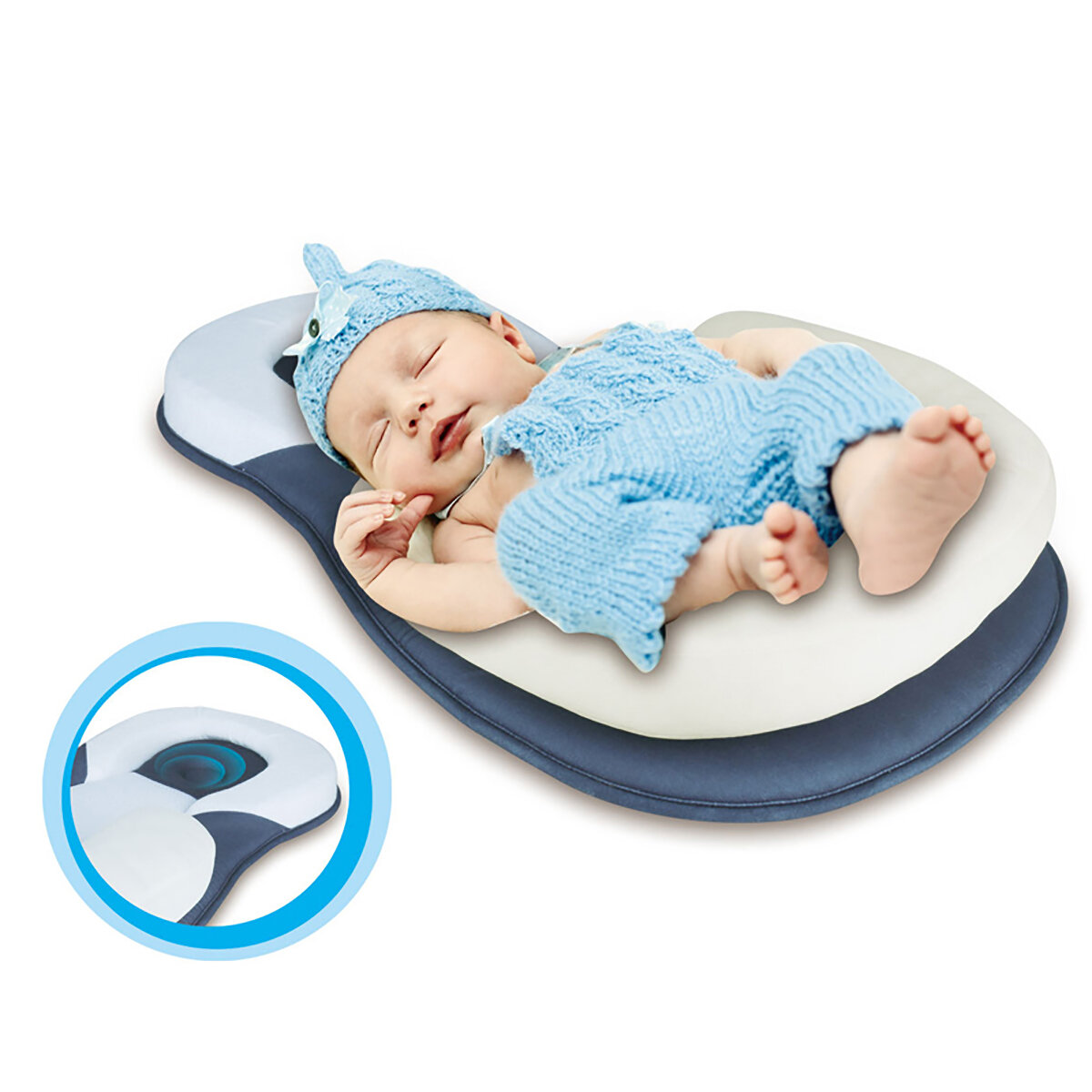 枕新生児の幼児の睡眠は、新生児の枕のための平らな頭の形のアンチロール枕を防ぎます от Banggood WW