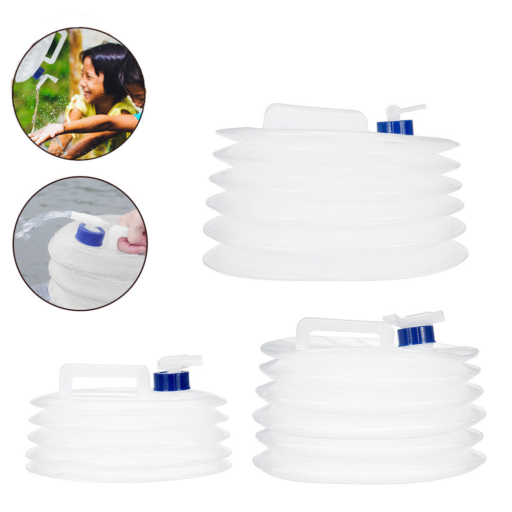 5/10/15L Foldable Water Container Food Grade PE Camping Water Bottle Multifunction Telescopic Storage Water Bag