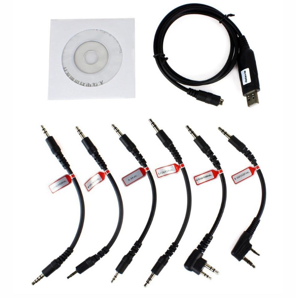 

6 in 1 USB Programming Cable For YAESU BAOFENG UV-5R BF-888S For KENWOOD PUXING For Motorola For ICOM Radio Walkie Talki