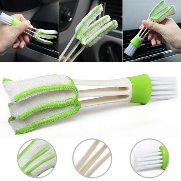 Multi-function Double Head Dust Cleaning Brush Shutter Window Blinds Car Air Conditioning Vent Cleaning Tool
