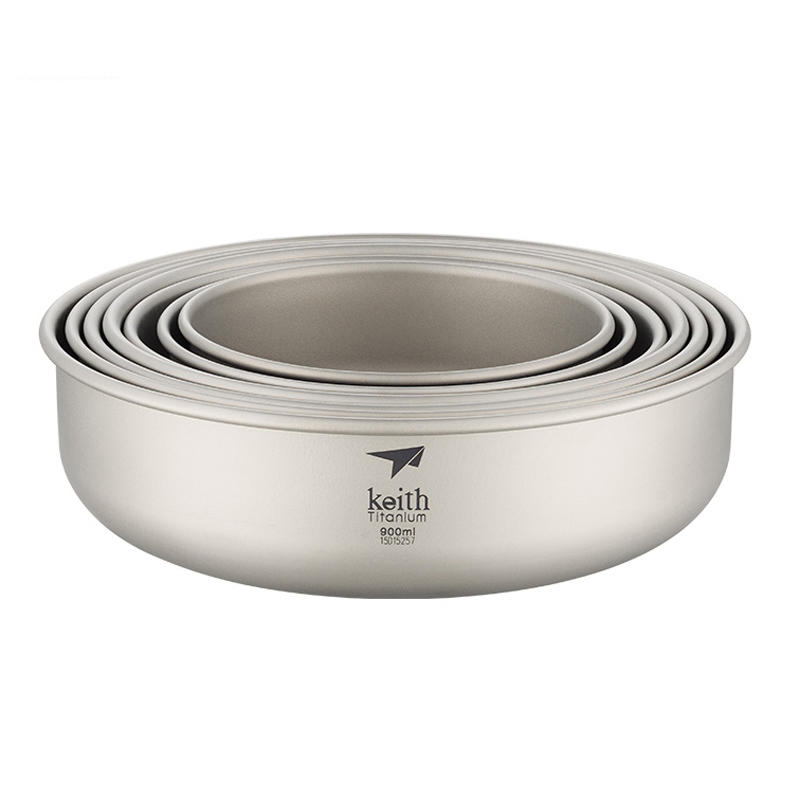 Keith 300/400/800/900ml Pure Titanium Bowls voor reizen, kamperen, picknicken, kookgerei en bestek