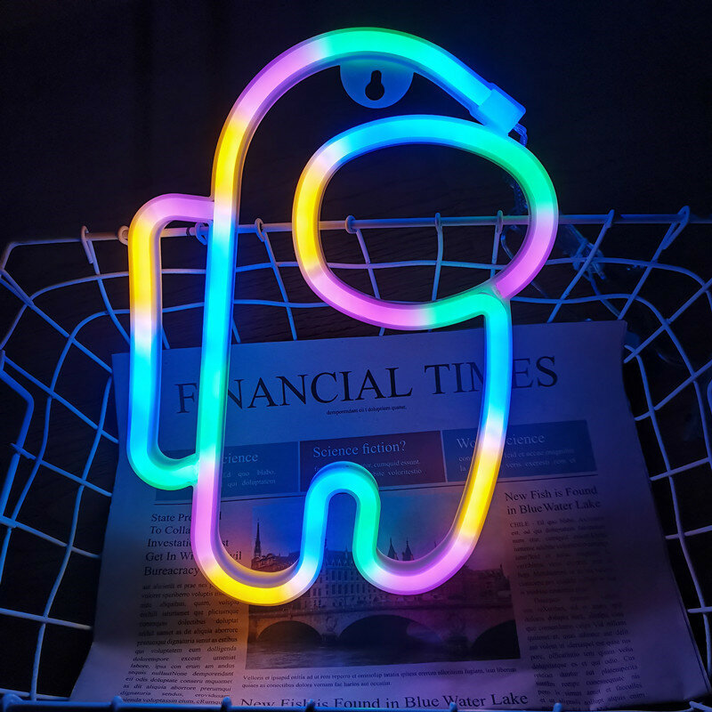 

LED Neon Lamp Sign Astronaut Game Lamp Neon Wall Lights Night Light for Room Holiday Party Decor Cool Birthday Christmas