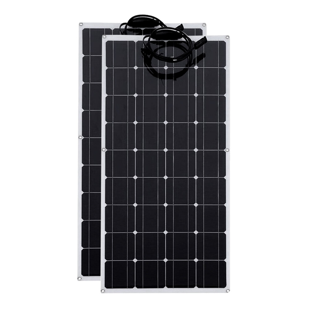 2 Pcs 100W 18V Solar Panel RV Car Boat Battery Charger Power Portable Outdoor Camping Travel Home