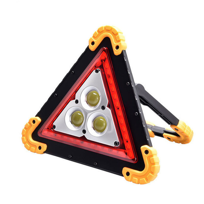 Triangle d'urgence lumineux rechargeable à LED pour avertir des dangers d'avertissement en cas de panne de véhicule et équipé des accessoires nécessaires pour les kits de sécurité automobile