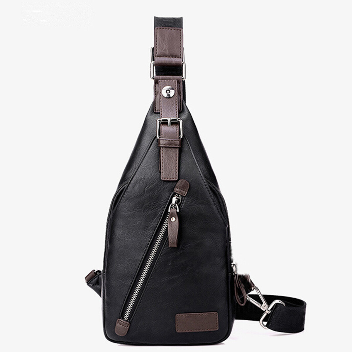 Δερμάτινη τσάντα με αδιάβροχη τσάντα στο στήθος Crossbody Shoulder Messenger Casual Backpack Sport Travel