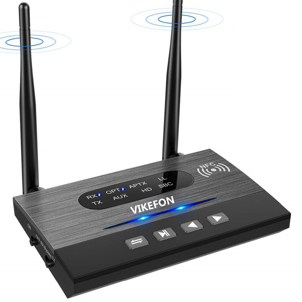 

Vikefon B22 2-в-1 байпас Bluetooth V5.0 с поддержкой NFC передатчик звука Приемник 3,5 мм Aux RCA беспроводной аудиоадап