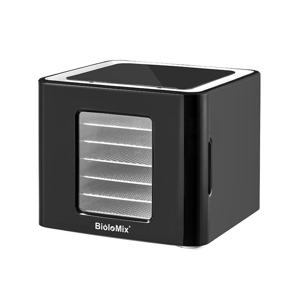 BioloMix BFD1210 6 dienbladen voedseldroger met LED-aanraakbediening, digitale temperatuur en tijd, droger voor fruit, groente, vlees, beef jerky