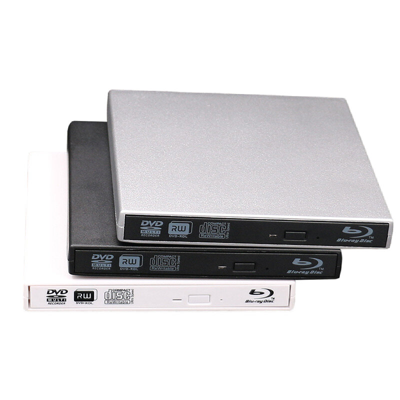 

USB2.0 External CD/DVD Player Reader Rewriter 3D Blue-ray Disk Supported Compatible for Mac OS Windows Portable CD Drive