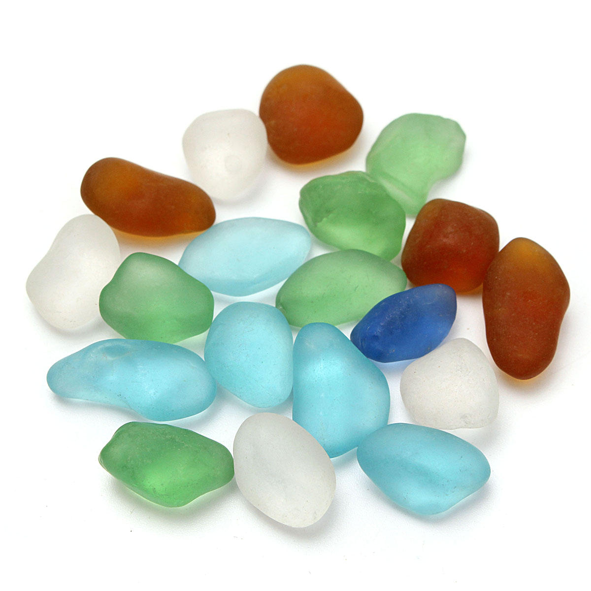 10-16mm Mixed Color Undrilled Sea Beach Glass Beads Bulk DIY Jewelry Pendant Decor