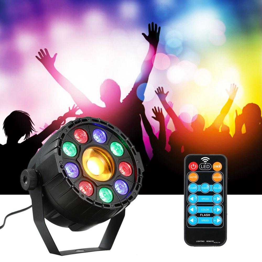 15W 10 LED Strobe Par Lamp RGB Yellow DMX Sound Remote Control Stage Light for DJ PartyAC90-240V