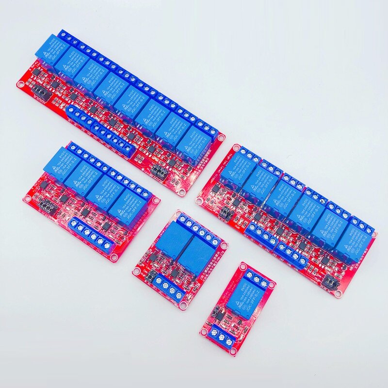 5V 12V 24V 1/2/4/6/8 Channel Relay Module with Optocoupler Isolation High/Low Level Trigger Relay