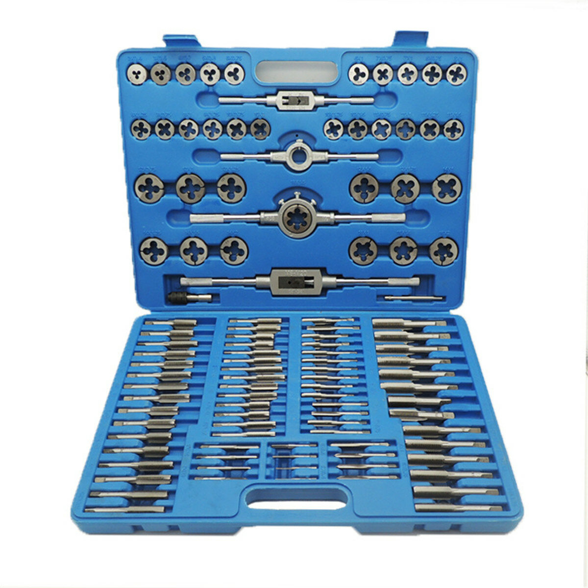 

110Pcs Metric Tap And Die Metric Tapping Threading Chasing Tap and Die Set with Storage Case