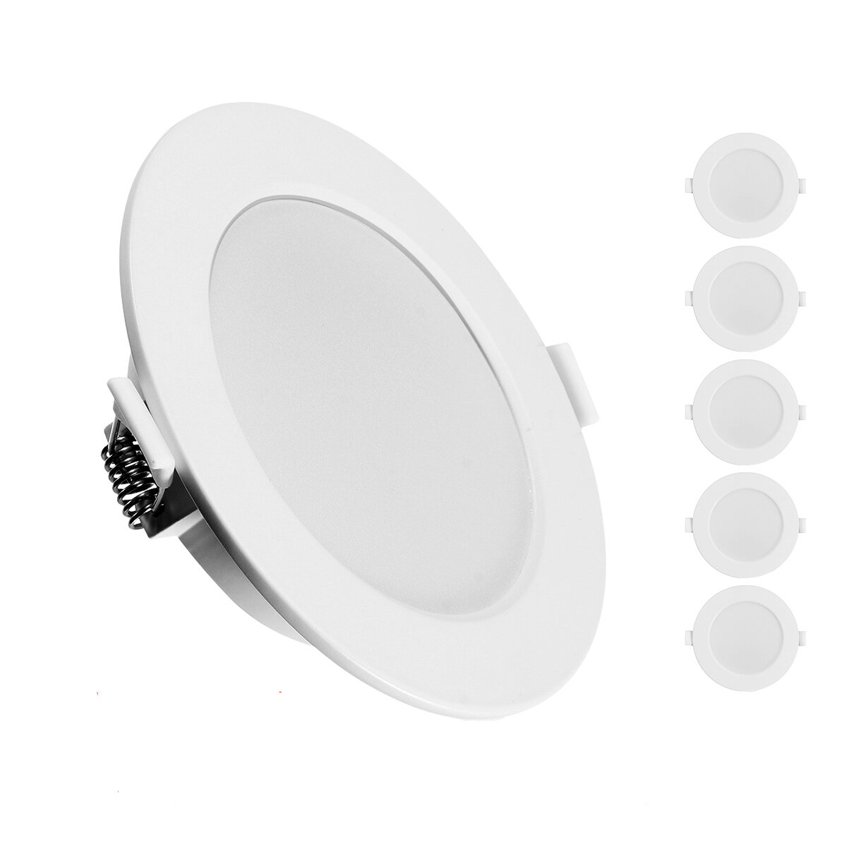 6 x 7w LED IP44 240V Mains Fixed Recessed Ceiling Spotlights Downlight Kitchen 