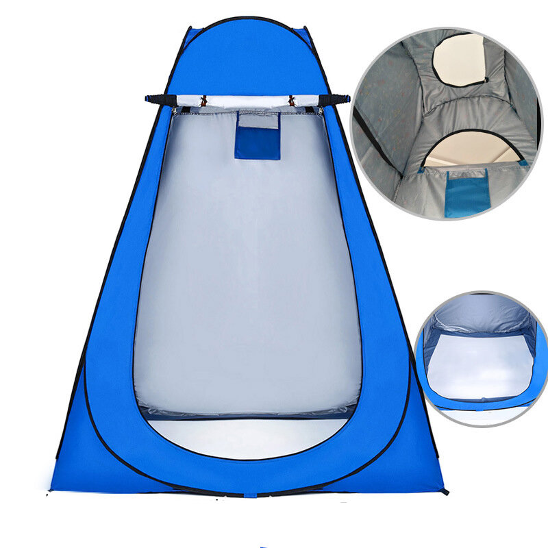 Outdoor Camping Portable Privacy Shower Toilet Tent With Window Foldable UV Proof Bath Dressing Tent