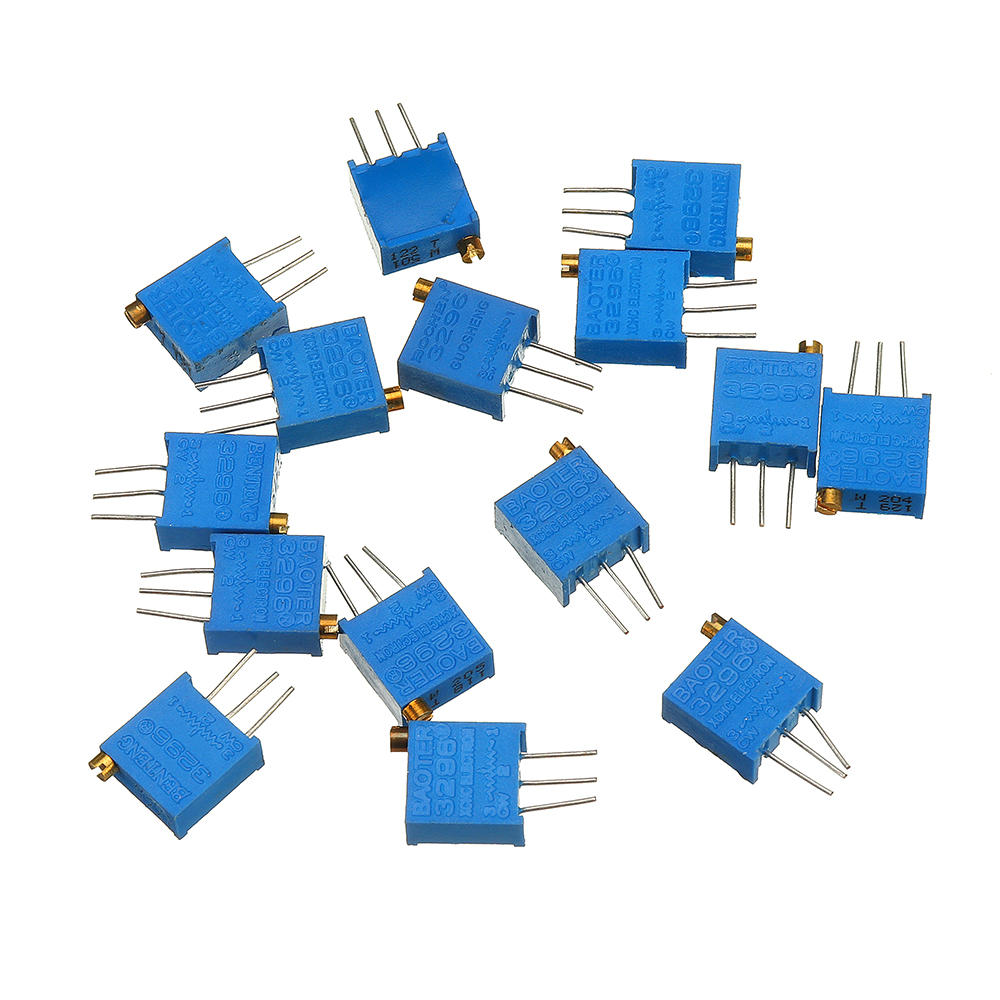 39Pcs 100R-1M 3296 Potentiometer Package 3296W Potentiometer Adjustable Resistor