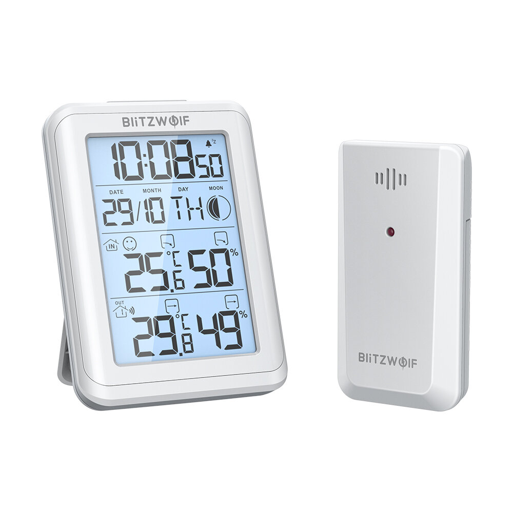 

BlitzWolf® BW-TM01 LCD Screen Wireless Weather Station Digital Indoor Outdoor Thermometer Hygrometer Temperature Humidit