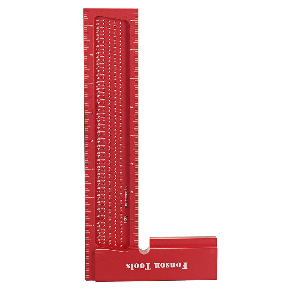 200mm 8 Inch Aluminum Alloy Precision L Square Speed Hole Positioning Marking Ruler Woodworking Scri