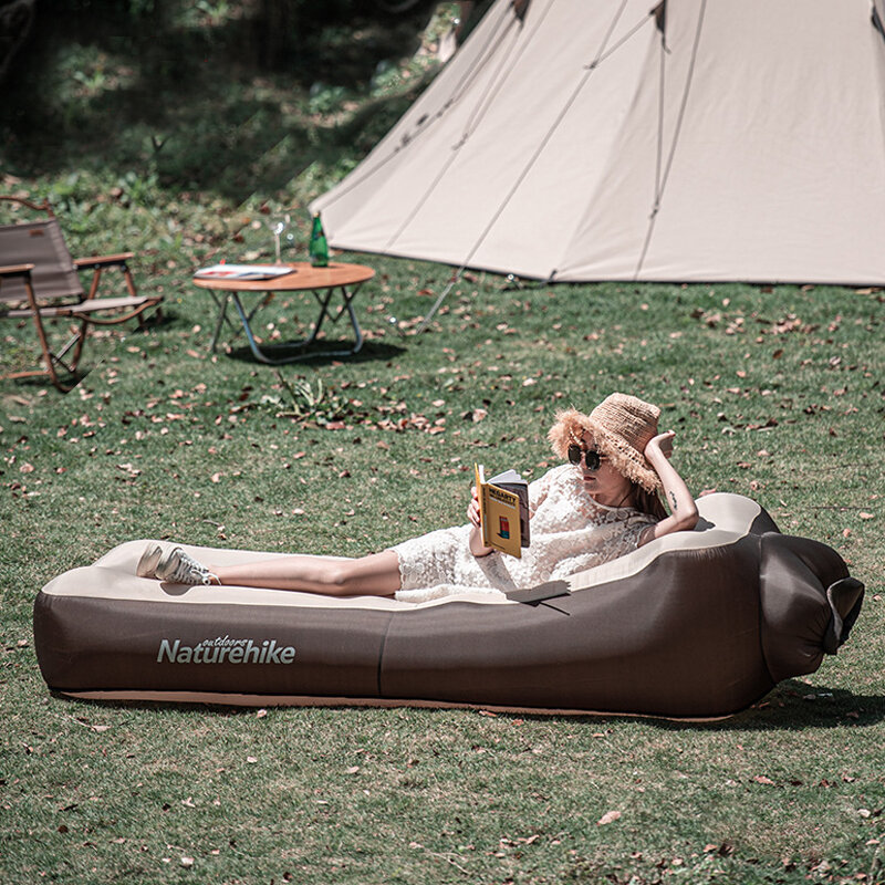 Colchão inflável para camping ao ar livre Naturehike, cama de ar ultraleve, tapete portátil para tenda, almofada à prova de umidade para acampamento.