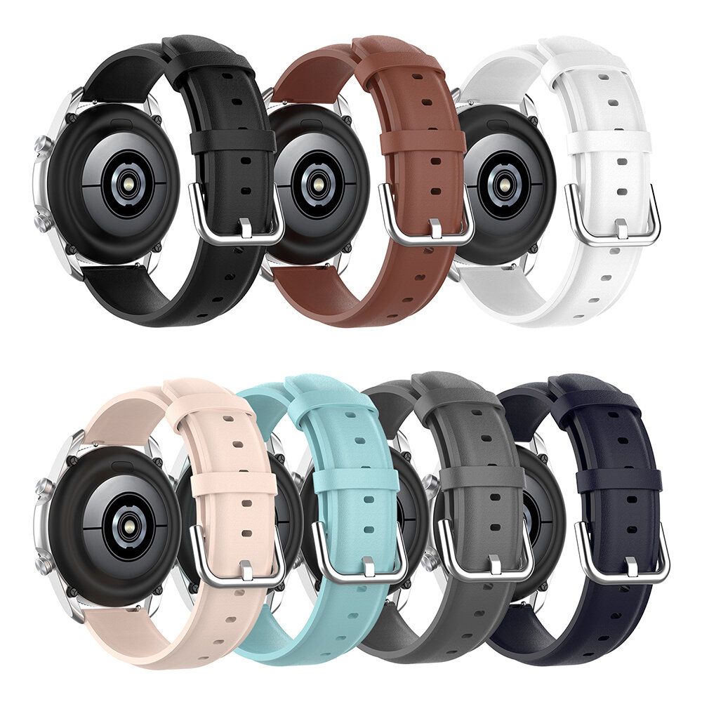 Bakeey 20 / 22mm breedte universele casual PU lederen horlogeband band vervanging voor Samsung Galaxy watch3 41mm R840 / 45mm R850 Huami Amazfit BIP