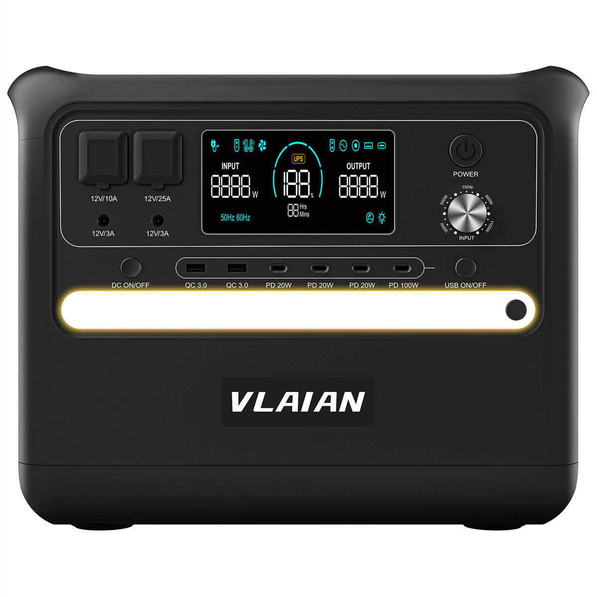 [EU Direct] VLAIAN S2400 2400W AC Output Portable Power Station 2048Wh LiFePo4 Solar Generator, UPS Power Supply, Pure Sine Wave, MPPT Control, Backup Power Supply for Camping / Overnight in Car / Outdoors Disaster Goods/Emergency Use