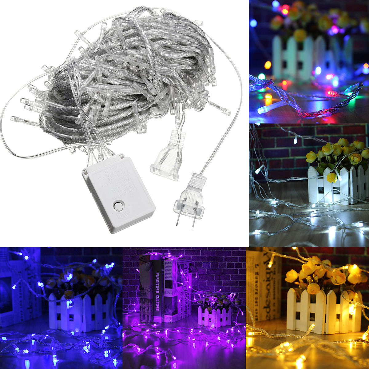 AC110V 20M 200LED Waterdicht Fairy String Light Kerstmis Outdoor Wedding Party Lamp US Plug