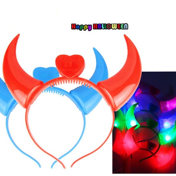 Halloween kostuums Devil Horns LED zaklamp Kleurrijke Wedding Party Decor Supplies
