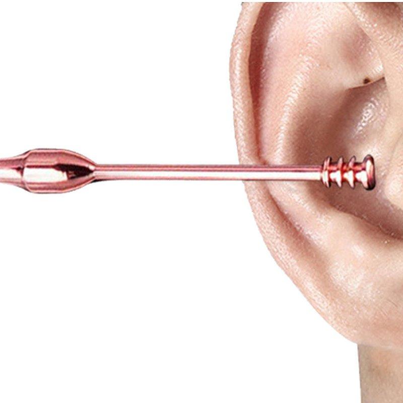 

3pcs Ear Pick Ear Wax Remover Earpick Cleaner Kit Curette Cleaning Set Rose Gold Stainless Steel